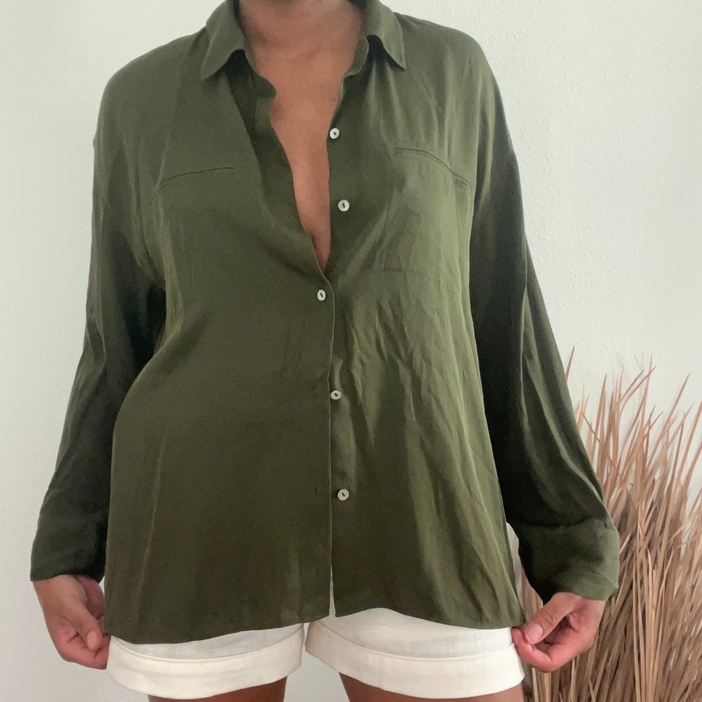 Vince silk button down